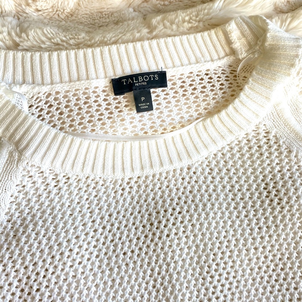 Talbots, mesh stitch pull over sweater